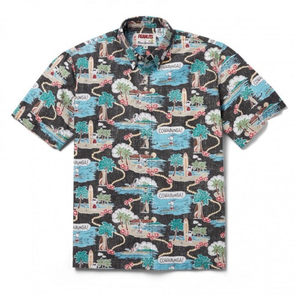 NWT Peanuts x Reyn Spooner Surfin' Snoopy Classic Fit Boys Button Down Shirt - L